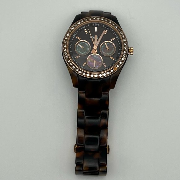 FOSSIL Ladies Stella Chronograph Tortoise Shell Working